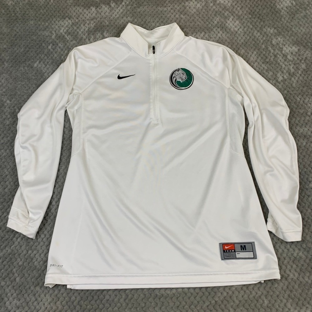 Nike‎ Team Dri-FIT Mens Quarter Zip Pullover White Leopard Panther Size Medium